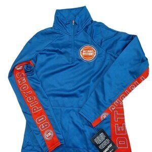NBA Detroit Pistons Hands High Womens Size S MVP Quarter Zip Pullover Royal